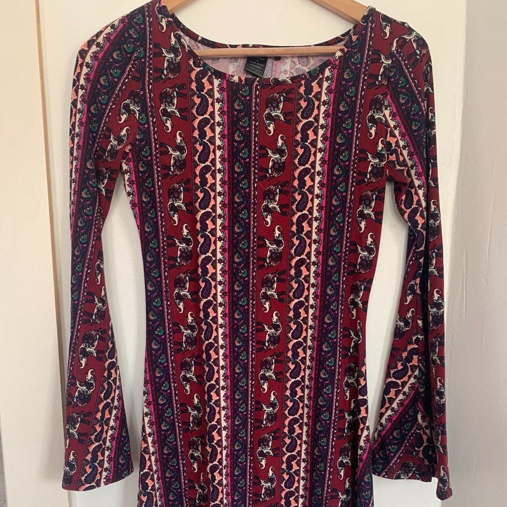 Maroon Elephant Dress